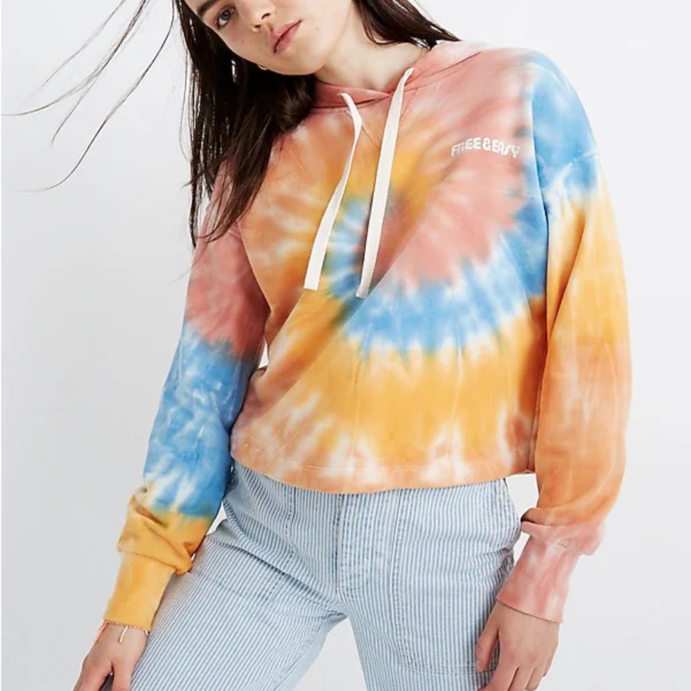 Madewell x Free & Easy Tie-Dye Hoodie Sweatshirt size M